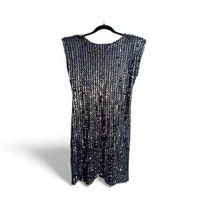 Vintage 80’s Diamond’s Run Black Sequin Midi Party Dress Size 7/8